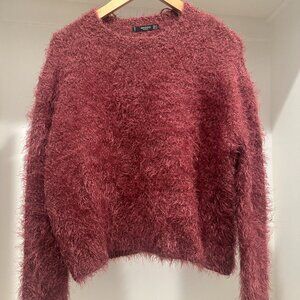 Mango MNGO fluffy sweater pink size small